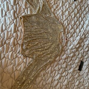 Show Me Your MuMu Sparkling Gold Sequin Top